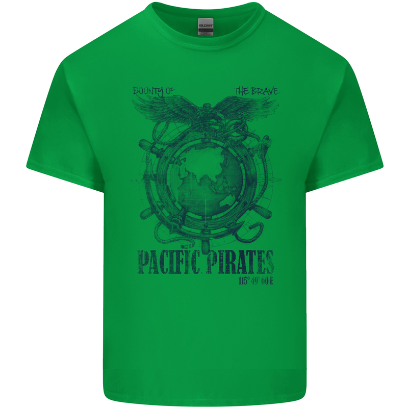 Pacific Pirates Sailing Sailor Boat Mens Cotton T-Shirt Tee Top Irish Green