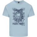 Pacific Pirates Sailing Sailor Boat Mens Cotton T-Shirt Tee Top Light Blue