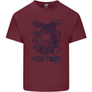 Pacific Pirates Sailing Sailor Boat Mens Cotton T-Shirt Tee Top Maroon