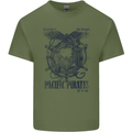 Pacific Pirates Sailing Sailor Boat Mens Cotton T-Shirt Tee Top Military Green