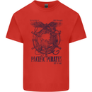 Pacific Pirates Sailing Sailor Boat Mens Cotton T-Shirt Tee Top Red
