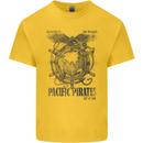 Pacific Pirates Sailing Sailor Boat Mens Cotton T-Shirt Tee Top Yellow