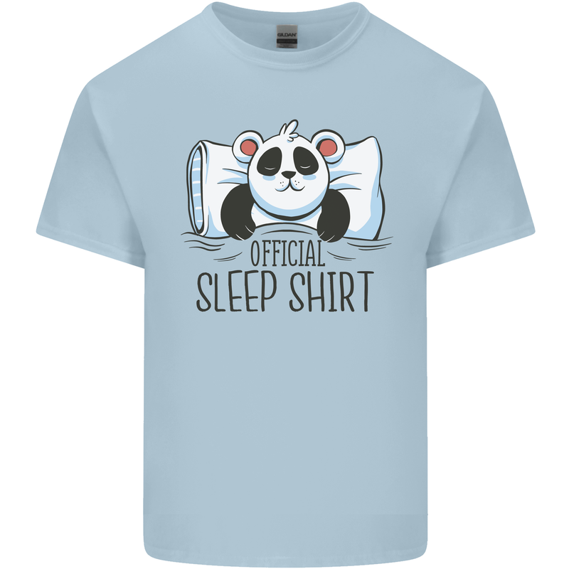 Panda Bear Funny Sleep Sleeping Nightwear Mens Cotton T-Shirt Tee Top Light Blue