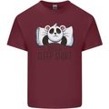 Panda Bear Funny Sleep Sleeping Nightwear Mens Cotton T-Shirt Tee Top Maroon