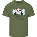 Panda Bear Funny Sleep Sleeping Nightwear Mens Cotton T-Shirt Tee Top Military Green