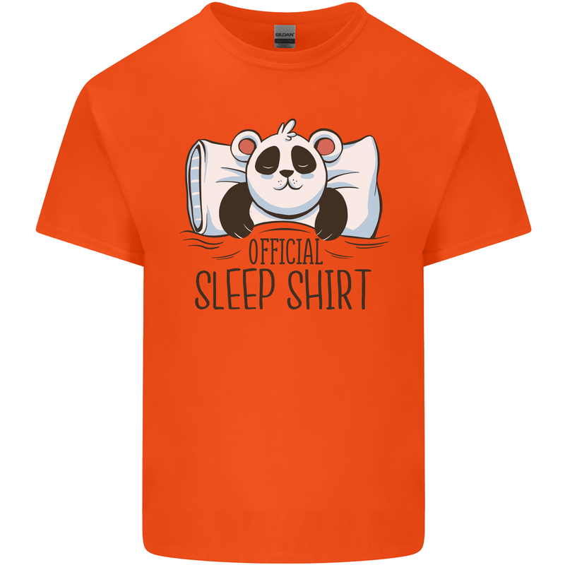 Panda Bear Funny Sleep Sleeping Nightwear Mens Cotton T-Shirt Tee Top Orange