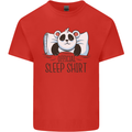 Panda Bear Funny Sleep Sleeping Nightwear Mens Cotton T-Shirt Tee Top Red
