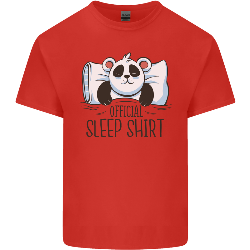 Panda Bear Funny Sleep Sleeping Nightwear Mens Cotton T-Shirt Tee Top Red
