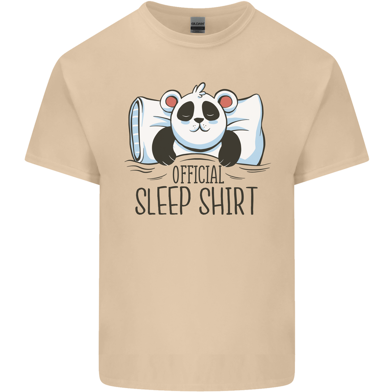 Panda Bear Funny Sleep Sleeping Nightwear Mens Cotton T-Shirt Tee Top Sand