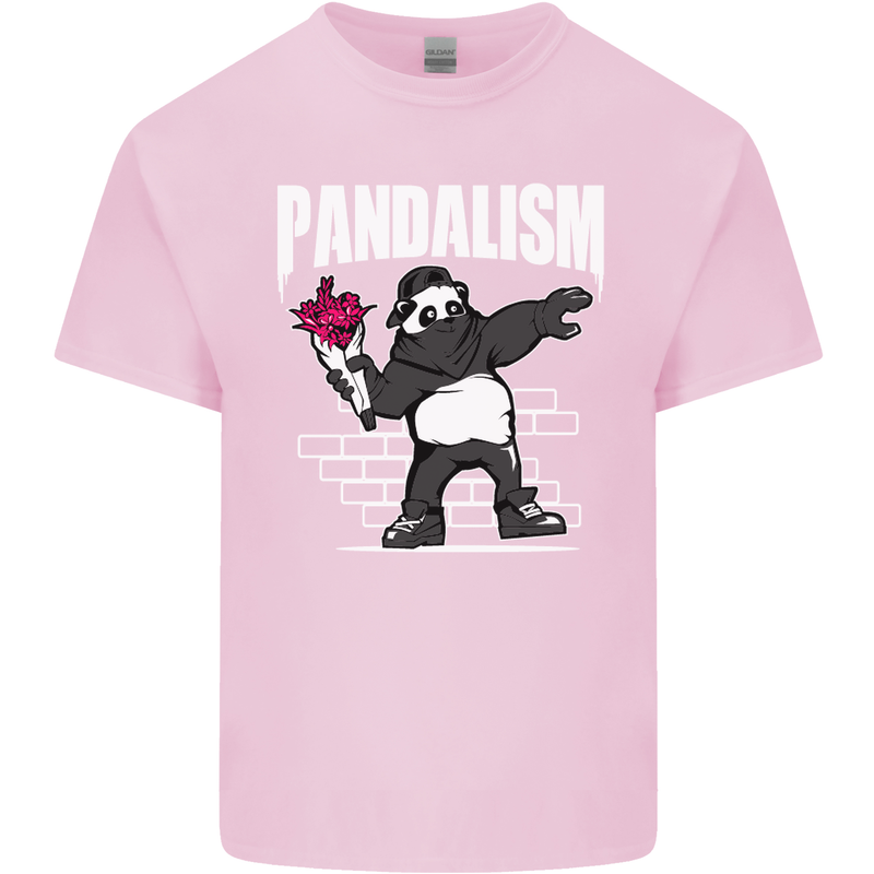 Pandalism Banksy Style Street Art Graffiti Mens Cotton T-Shirt Tee Top Light Pink