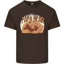 Papa Bear Funny Fathers Day Mens Cotton T-Shirt Tee Top Dark Chocolate