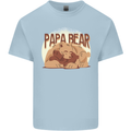 Papa Bear Funny Fathers Day Mens Cotton T-Shirt Tee Top Light Blue