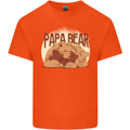 Papa Bear Funny Fathers Day Mens Cotton T-Shirt Tee Top Orange