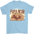 Papa Bear Funny Fathers Day Mens T-Shirt Cotton Gildan Light Blue