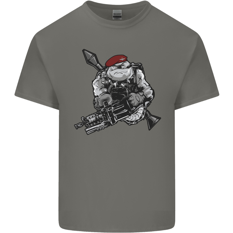 Para Bulldog The Parachute Regiment 1 2 3 4 Mens Cotton T-Shirt Tee Top Charcoal