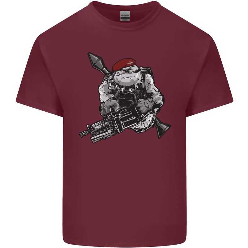 Para Bulldog The Parachute Regiment 1 2 3 4 Mens Cotton T-Shirt Tee Top Maroon