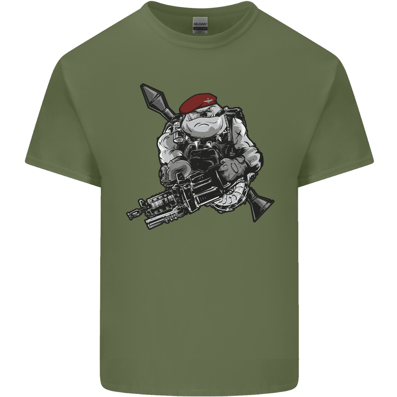 Para Bulldog The Parachute Regiment 1 2 3 4 Mens Cotton T-Shirt Tee Top Military Green