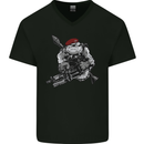 Para Bulldog The Parachute Regiment 1 2 3 4 Mens V-Neck Cotton T-Shirt Black