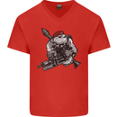 Para Bulldog The Parachute Regiment 1 2 3 4 Mens V-Neck Cotton T-Shirt Red
