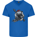 Para Bulldog The Parachute Regiment 1 2 3 4 Mens V-Neck Cotton T-Shirt Royal Blue