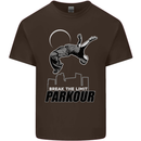 Parkour Free Running Break the Limit Mens Cotton T-Shirt Tee Top Dark Chocolate