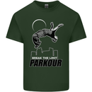 Parkour Free Running Break the Limit Mens Cotton T-Shirt Tee Top Forest Green