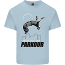 Parkour Free Running Break the Limit Mens Cotton T-Shirt Tee Top Light Blue