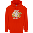 Party Like a Viking Thor Odin Valhalla Mens 80% Cotton Hoodie Bright Red