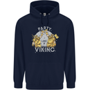 Party Like a Viking Thor Odin Valhalla Mens 80% Cotton Hoodie Navy Blue