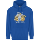 Party Like a Viking Thor Odin Valhalla Mens 80% Cotton Hoodie Royal Blue