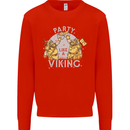 Party Like a Viking Thor Odin Valhalla Mens Sweatshirt Jumper Bright Red