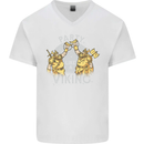 Party Like a Viking Thor Odin Valhalla Mens V-Neck Cotton T-Shirt White