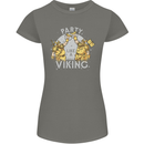 Party Like a Viking Thor Odin Valhalla Womens Petite Cut T-Shirt Charcoal