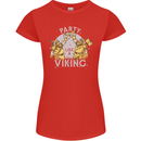 Party Like a Viking Thor Odin Valhalla Womens Petite Cut T-Shirt Red