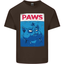 Paws Funny Cat and Goldfish Parody Mens Cotton T-Shirt Tee Top Dark Chocolate
