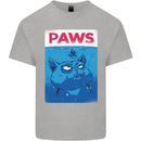Paws Funny Cat and Goldfish Parody Mens Cotton T-Shirt Tee Top Sports Grey