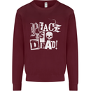 Peace is Dead War Anarchy Anarchist Skull Mens Sweatshirt Jumper Maroon