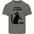 Personal Cat Servant Funny Pet Mens Cotton T-Shirt Tee Top Charcoal