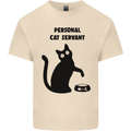 Personal Cat Servant Funny Pet Mens Cotton T-Shirt Tee Top Natural