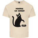 Personal Cat Servant Funny Pet Mens Cotton T-Shirt Tee Top Natural