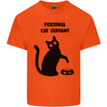 Personal Cat Servant Funny Pet Mens Cotton T-Shirt Tee Top Orange