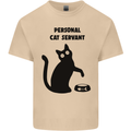 Personal Cat Servant Funny Pet Mens Cotton T-Shirt Tee Top Sand