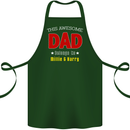 Personalised This Awesome Dad Belongs to Cotton Apron 100% Organic Forest Green