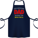 Personalised This Awesome Dad Belongs to Cotton Apron 100% Organic Navy Blue