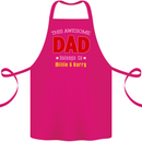 Personalised This Awesome Dad Belongs to Cotton Apron 100% Organic Pink