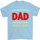 Personalised This Awesome Dad Belongs to Mens T-Shirt Cotton Gildan Light Blue