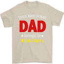 Personalised This Awesome Dad Belongs to Mens T-Shirt Cotton Gildan Sand