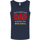 Personalised This Awesome Dad Belongs to Mens Vest Tank Top Navy Blue