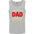 Personalised This Awesome Dad Belongs to Mens Vest Tank Top Sports Grey
