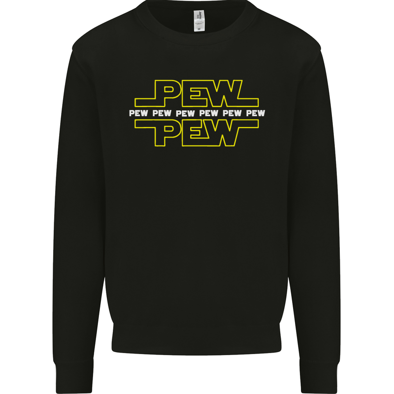 Pew Pew SCI-FI Movie Film Kids Sweatshirt Jumper Black